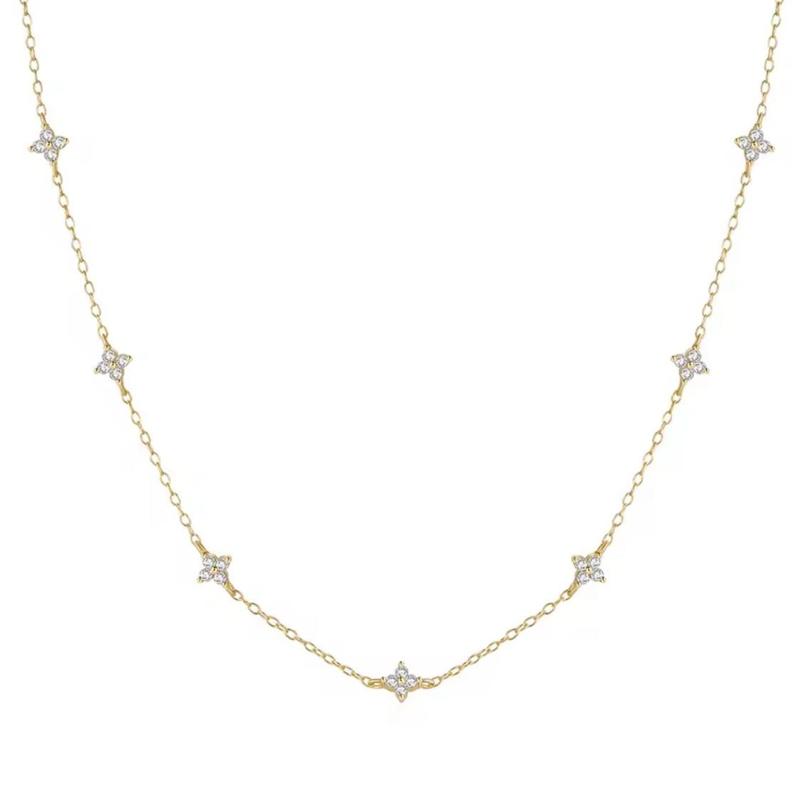 Dainty Flower Necklace - Gold