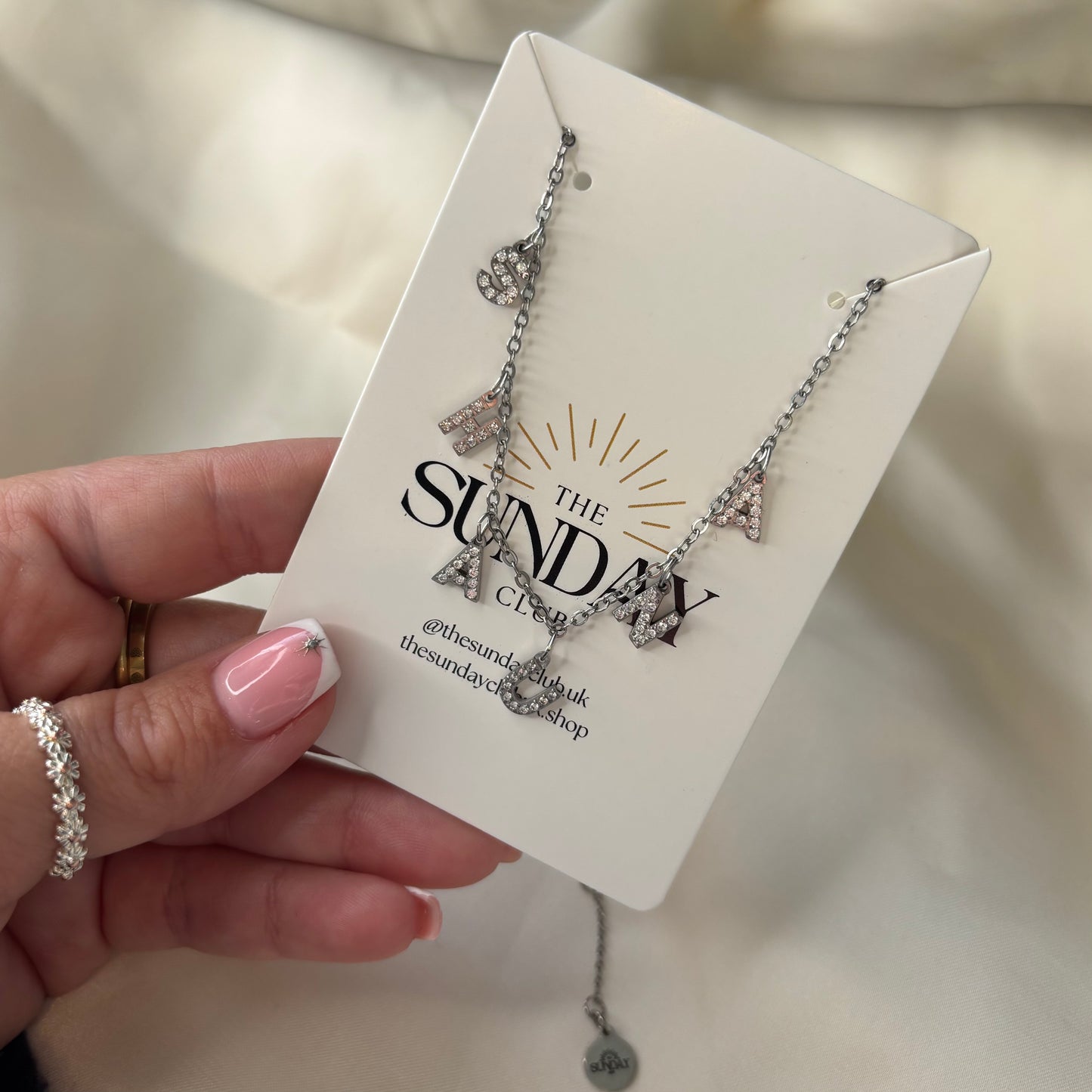 Zirconia name necklace