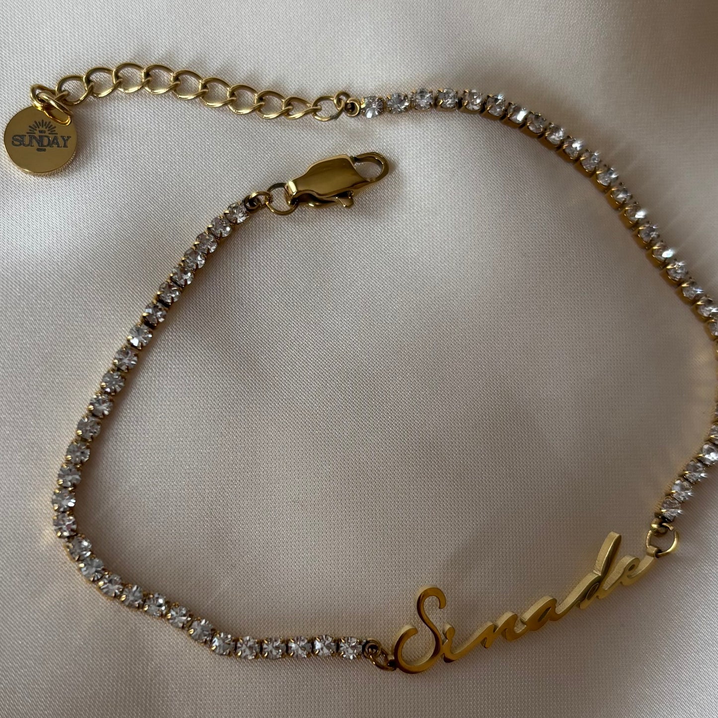 Personalised tennis bracelet