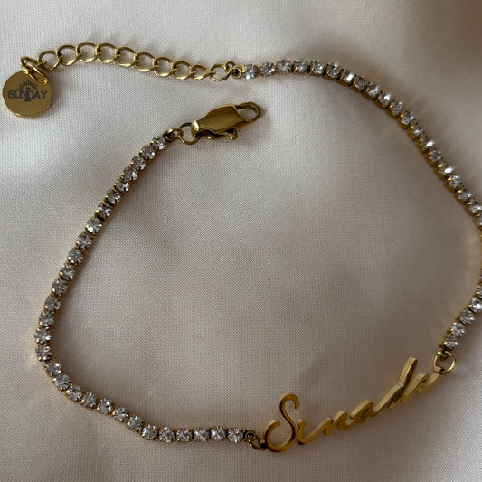 Personalised tennis bracelet