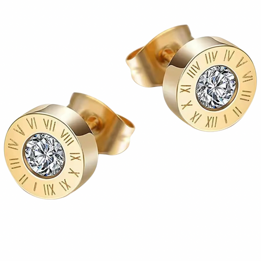 Roman Stud Earrings - Gold